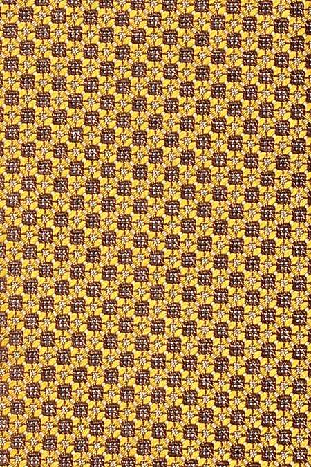 Галстук горчичного цвета с орнаментом для мужчин бренда Meucci (Италия), арт. 36448/4 - фото. Цвет: Желтый. Купить в интернет-магазине https://shop.meucci.ru
