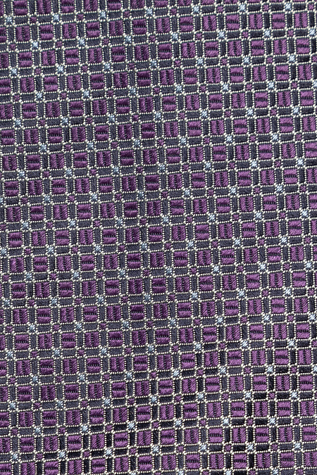 Фиолетовый галстук из шелка с орнаментом для мужчин бренда Meucci (Италия), арт. EKM212202-39 - фото. Цвет: Фиолетовый с орнаментом. Купить в интернет-магазине https://shop.meucci.ru
