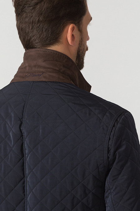 Стеганая куртка-пиджак синего цвета для мужчин бренда Meucci (Италия), арт. 8864 - фото. Цвет: Темно-синий. Купить в интернет-магазине https://shop.meucci.ru
