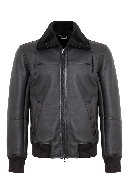 Куртка кожаная для мужчин бренда Meucci (Италия), арт. 7211 - фото. Цвет: Черный. Купить в интернет-магазине https://shop.meucci.ru
