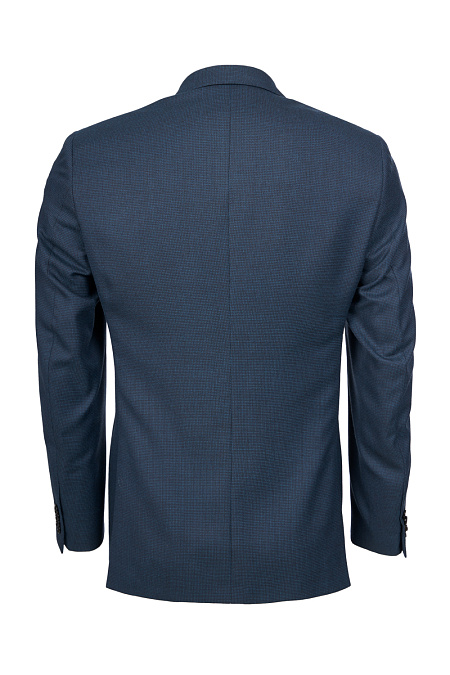 Мужской пиджак из шерсти тёмно-синий с микродизайном Meucci (Италия), арт. MI 1200181/8051 - фото. Цвет: Тёмно-синий. Купить в интернет-магазине https://shop.meucci.ru
