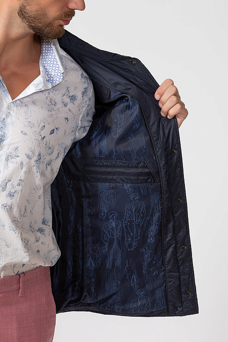 Утепленная стеганая куртка для мужчин бренда Meucci (Италия), арт. 1873 - фото. Цвет: Темно-синий. Купить в интернет-магазине https://shop.meucci.ru
