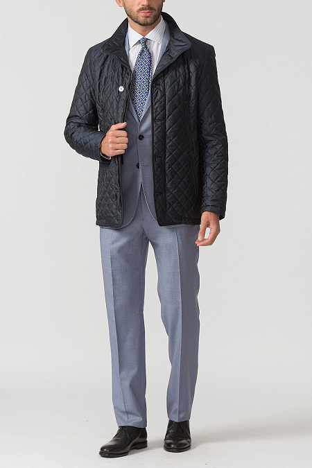Стеганая куртка темно-синего цвета для мужчин бренда Meucci (Италия), арт. 9011 - фото. Цвет: Темно-синий. Купить в интернет-магазине https://shop.meucci.ru
