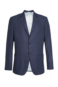 Пиджак темно-синий из смеси льна, шерсти и шелка (MI 1200181EZ/11634)