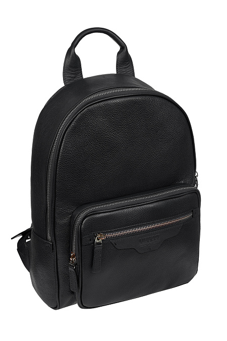 Рюкзак из зернистой кожи черного цвета  для мужчин бренда Meucci (Италия), арт. О-78186 Black - фото. Цвет: Черный. Купить в интернет-магазине https://shop.meucci.ru
