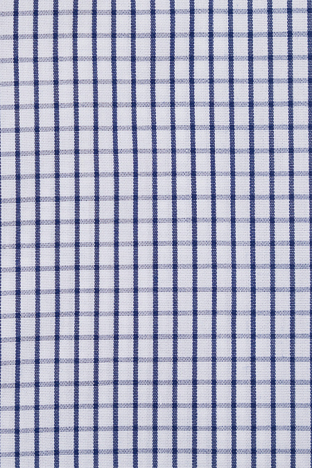 Модная мужская рубашка в клетку с коротким рукавом арт. SL 90202 R CEL 9191/141930K от Meucci (Италия) - фото. Цвет: Белый в синюю клетку. Купить в интернет-магазине https://shop.meucci.ru

