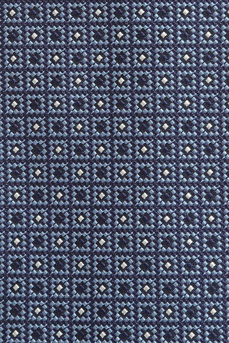 Синий галстук с мелким орнаментом для мужчин бренда Meucci (Италия), арт. J1450/1 - фото. Цвет: Синий/голубой. Купить в интернет-магазине https://shop.meucci.ru
