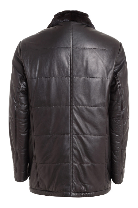 Куртка кожаная для мужчин бренда Meucci (Италия), арт. 7944 - фото. Цвет: Чёрный. Купить в интернет-магазине https://shop.meucci.ru
