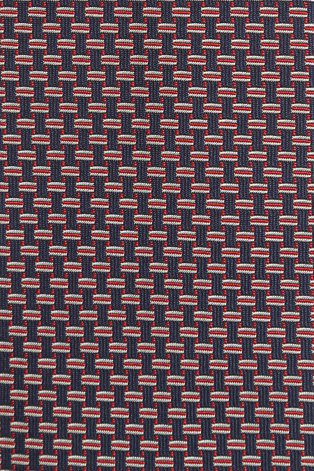 Черный галстук с мелким орнаментом для мужчин бренда Meucci (Италия), арт. J1424/2 - фото. Цвет: Черный/красный. Купить в интернет-магазине https://shop.meucci.ru
