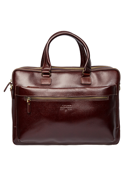 Кожаная сумка-портфель коричневая  для мужчин бренда Meucci (Италия), арт. O-78157 dk.Cognac - фото. Цвет: Коричневый. Купить в интернет-магазине https://shop.meucci.ru
