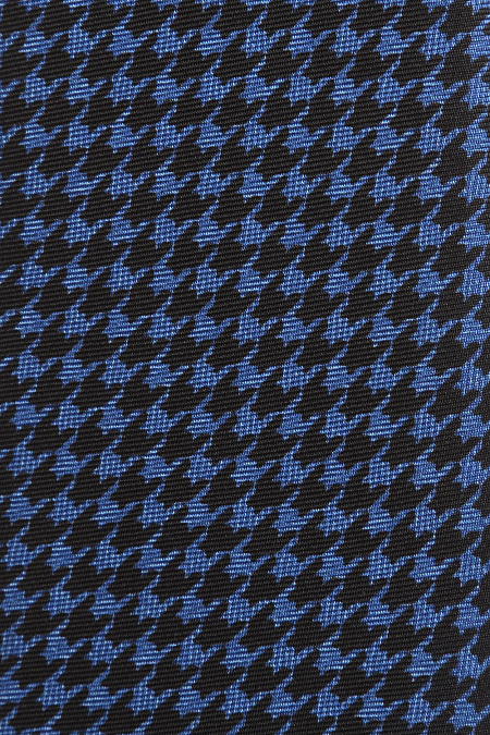 Галстук темно-синего цвета с мелким узором "Гусиная лапка" для мужчин бренда Meucci (Италия), арт. SE082/1 - фото. Цвет: Темно-синий. Купить в интернет-магазине https://shop.meucci.ru
