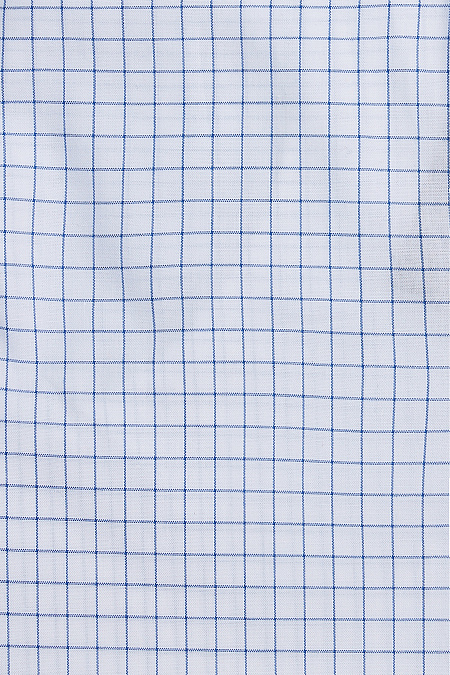 Модная мужская хлопковая рубашка с коротким рукавом  арт. SL 90202 R CEL 9191/141934K от Meucci (Италия) - фото. Цвет: Белый в синюю клетку.
