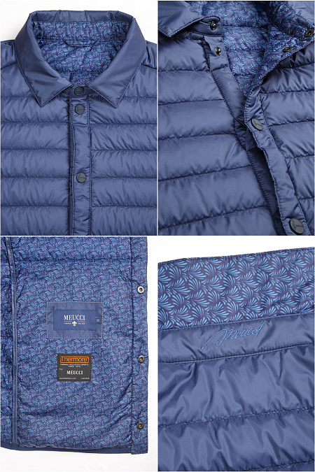 Легкая стеганая куртка синего цвета для мужчин бренда Meucci (Италия), арт. 1691 - фото. Цвет: Ярко-синий. Купить в интернет-магазине https://shop.meucci.ru

