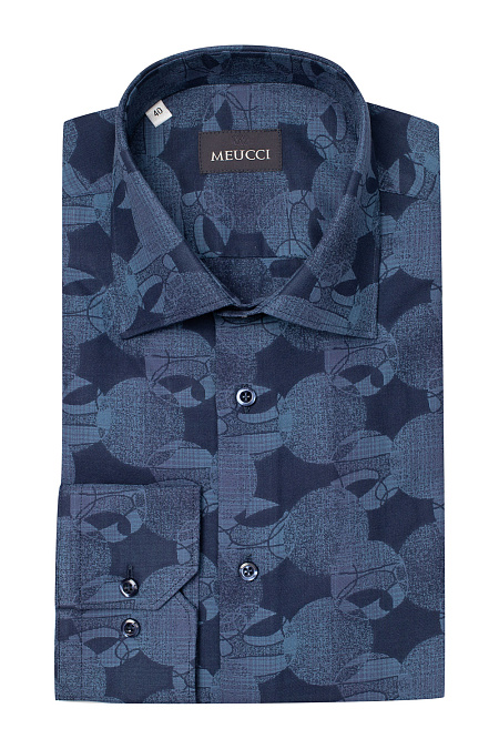 Рубашка с орнаментом и длинным рукавом  для мужчин бренда Meucci (Италия), арт. SL 902020 R PAT 8191/182045 - фото. Цвет: . Купить в интернет-магазине https://shop.meucci.ru
