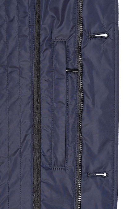 Утепленная куртка-плащ со съемной манишкой  для мужчин бренда Meucci (Италия), арт. 8008 - фото. Цвет: Темно-синий. Купить в интернет-магазине https://shop.meucci.ru
