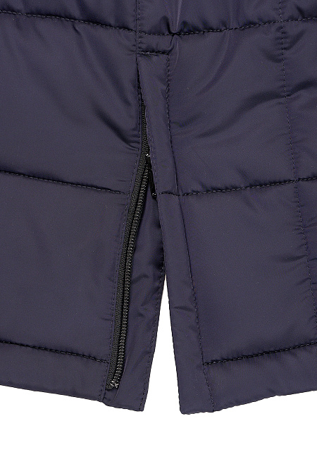 Удлиненная стеганая куртка-пальто с меховым воротником  для мужчин бренда Meucci (Италия), арт. 5870 - фото. Цвет: Темно-синий. Купить в интернет-магазине https://shop.meucci.ru
