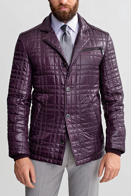 Стеганая куртка-пиджак для мужчин бренда Meucci (Италия), арт. 4206 - фото. Цвет: Бордовый. Купить в интернет-магазине https://shop.meucci.ru
