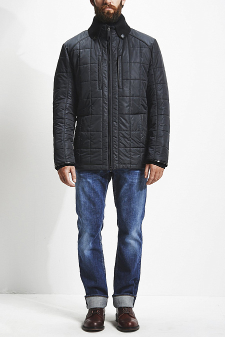 Утепленная стеганая куртка для мужчин бренда Meucci (Италия), арт. 4180 - фото. Цвет: Черный. Купить в интернет-магазине https://shop.meucci.ru
