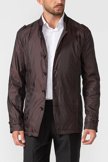 Куртка-френч темно-бордового цвета для мужчин бренда Meucci (Италия), арт. 2824 - фото. Цвет: Бордо. Купить в интернет-магазине https://shop.meucci.ru
