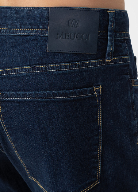 Мужские брендовые джинсы темно-синие классического кроя арт. NLW REG 1904 Meucci (Италия) - фото. Цвет: . Купить в интернет-магазине https://shop.meucci.ru
