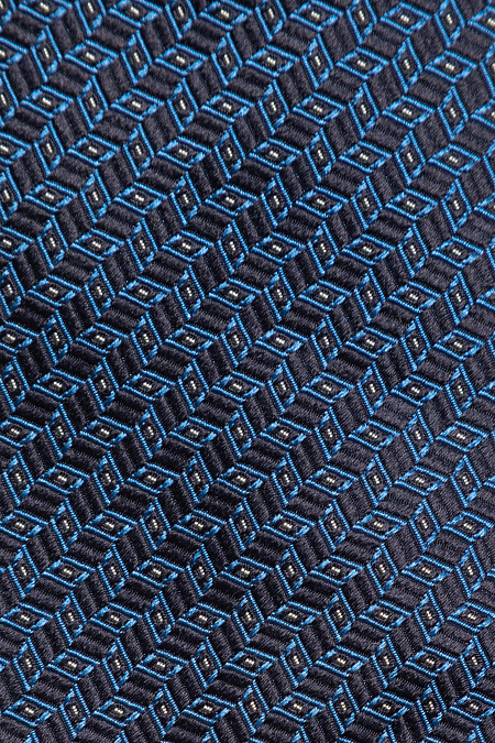 Шелковый галстук темно-синего цвета с орнаментом для мужчин бренда Meucci (Италия), арт. EKM212202-42 - фото. Цвет: Темно-синий, цветной орнамент. Купить в интернет-магазине https://shop.meucci.ru
