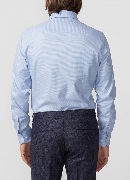 Модная мужская голубая рубашка с микродизайном арт. SL90202R1020182/1610 от Meucci (Италия) - фото. Цвет: Голубой с микродизайном. Купить в интернет-магазине https://shop.meucci.ru

