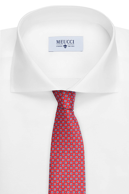 Галстук для мужчин бренда Meucci (Италия), арт. 8019/1 - фото. Цвет: Красный, орнамент. Купить в интернет-магазине https://shop.meucci.ru
