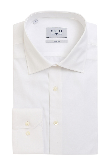 Модная мужская классическая белая рубашка арт. SL 090202 RL 13171/201003 от Meucci (Италия) - фото. Цвет: Белый. Купить в интернет-магазине https://shop.meucci.ru

