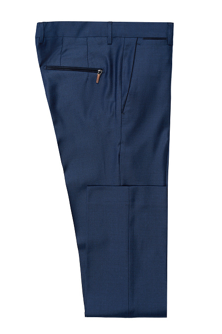 Мужские брюки из шерсти темно-синие  арт. VB 1290 Blue Meucci (Италия) - фото. Цвет: Темно-синий. Купить в интернет-магазине https://shop.meucci.ru
