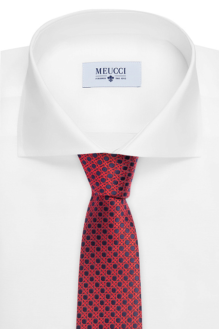 Галстук из шелка для мужчин бренда Meucci (Италия), арт. 7392/3 - фото. Цвет: Красный. Купить в интернет-магазине https://shop.meucci.ru
