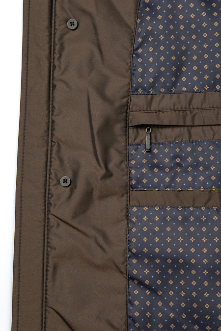Стеганая куртка-парка коричневого цвета для мужчин бренда Meucci (Италия), арт. 3217 - фото. Цвет: Коричневый. Купить в интернет-магазине https://shop.meucci.ru
