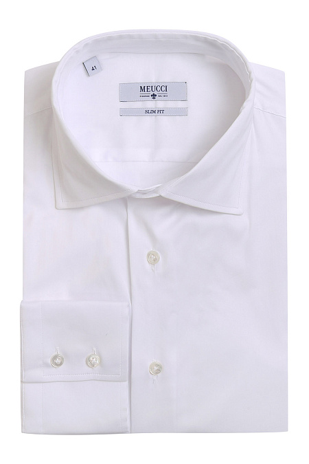 Модная мужская приталенная классическая рубашка арт. SL 90205 R 10271/141576-1 от Meucci (Италия) - фото. Цвет: Белый. Купить в интернет-магазине https://shop.meucci.ru

