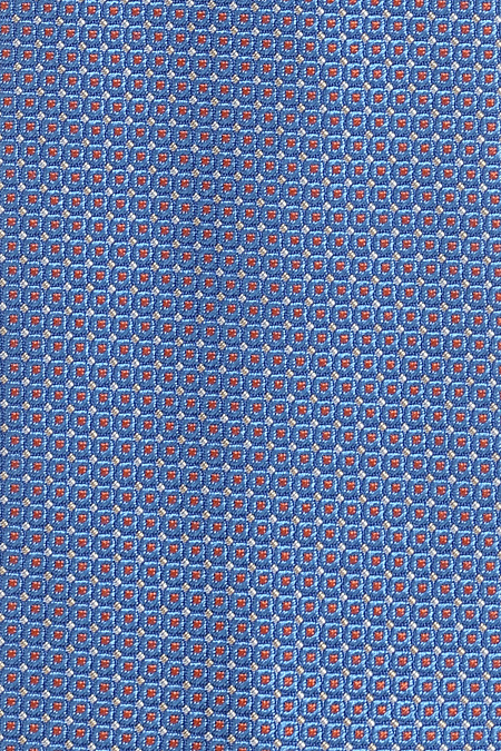 Небесно-голубой галстук с мелким орнаментом для мужчин бренда Meucci (Италия), арт. J1430/1 - фото. Цвет: Голубой. Купить в интернет-магазине https://shop.meucci.ru
