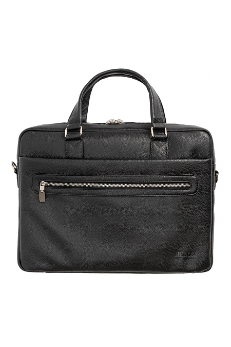 Кожаная сумка-портфель для мужчин бренда Meucci (Италия), арт. О-78152 - фото. Цвет: Черный. Купить в интернет-магазине https://shop.meucci.ru
