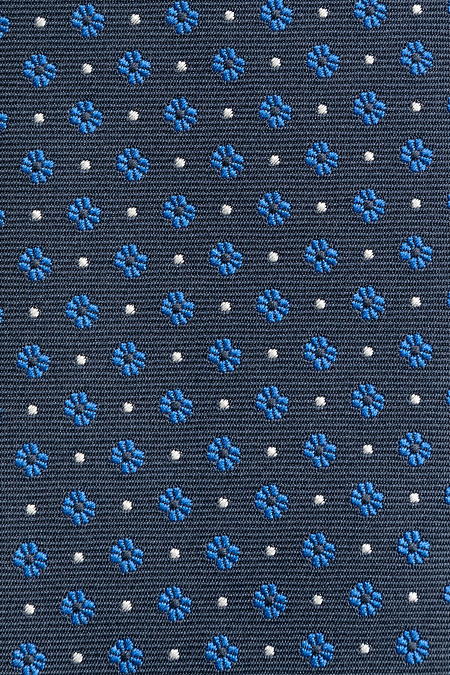 Галстук темно-синего цвета с орнаментом для мужчин бренда Meucci (Италия), арт. EKM212202-101 - фото. Цвет: Темно-синий, орнамент. Купить в интернет-магазине https://shop.meucci.ru
