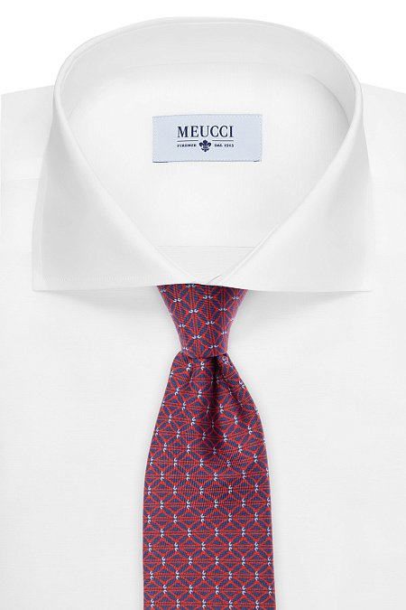 Шелковый галстук с узором для мужчин бренда Meucci (Италия), арт. 8077/2 - фото. Цвет: Бордовый с узором. Купить в интернет-магазине https://shop.meucci.ru
