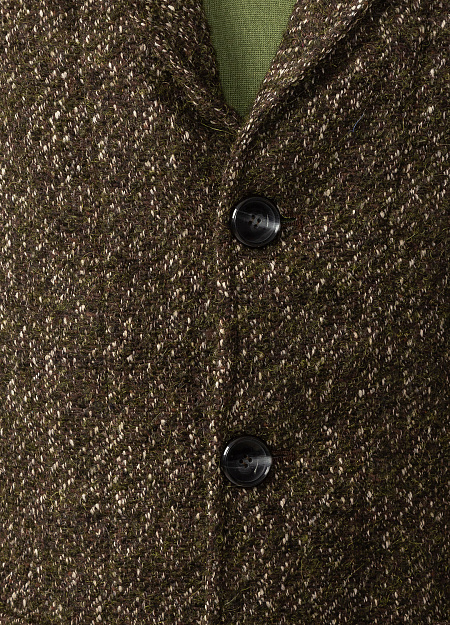 Однобортное пальто-пиджак на пуговицах для мужчин бренда Meucci (Италия), арт. 3M361 KATM VERDONE - фото. Цвет: Зеленый/коричневый. Купить в интернет-магазине https://shop.meucci.ru
