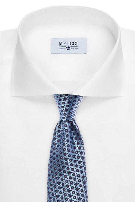 Синий галстук с узором для мужчин бренда Meucci (Италия), арт. 8163/3 - фото. Цвет: Синий с узором. Купить в интернет-магазине https://shop.meucci.ru
