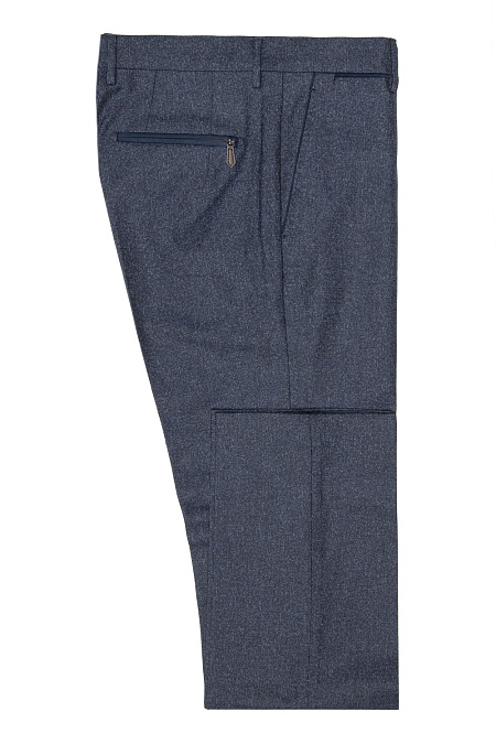 Мужские брендовые брюки серо-синего цвета арт. GB1748 BLUE Meucci (Италия) - фото. Цвет: Синий. Купить в интернет-магазине https://shop.meucci.ru
