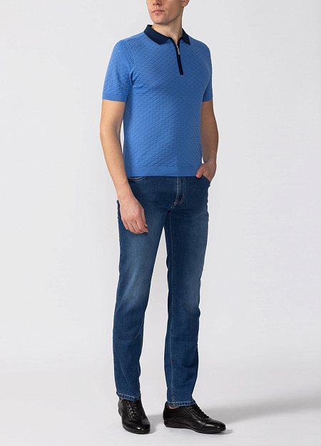 Синие джинсы для мужчин бренда Meucci (Италия), арт. T125 MRZ/W944 - фото. Цвет: Синий. Купить в интернет-магазине https://shop.meucci.ru
