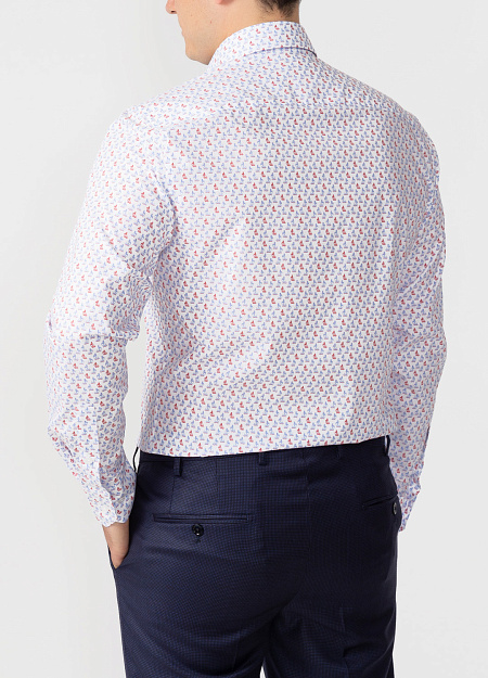 Рубашка для мужчин бренда Meucci (Италия), арт. SL 90202 R PAT 9191/141907 - фото. Цвет: Белый с принтом. Купить в интернет-магазине https://shop.meucci.ru
