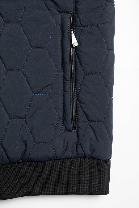 Утепленная стеганая куртка-бомбер  для мужчин бренда Meucci (Италия), арт. 8121 - фото. Цвет: Темно-синий. Купить в интернет-магазине https://shop.meucci.ru
