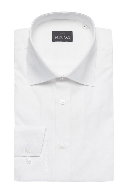 Модная мужская рубашка белого цвета с микродизайном арт. SL 9020 R BAS 0191/182054 от Meucci (Италия) - фото. Цвет: Белый с микродизайном. Купить в интернет-магазине https://shop.meucci.ru

