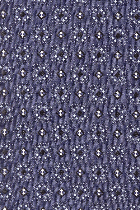 Темно-синий галстук с орнаментом для мужчин бренда Meucci (Италия), арт. 47024/1 - фото. Цвет: Синий. Купить в интернет-магазине https://shop.meucci.ru
