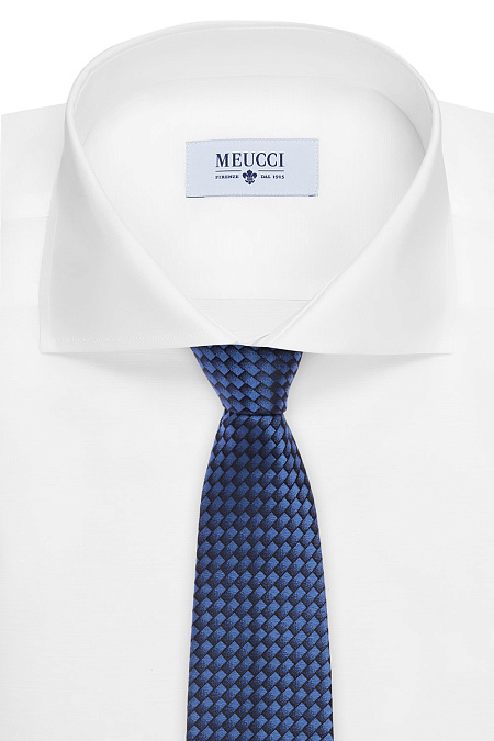 Шелковый галстук для мужчин бренда Meucci (Италия), арт. 46275/1 - фото. Цвет: Темно-синий. Купить в интернет-магазине https://shop.meucci.ru
