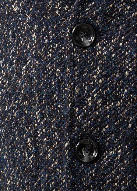 Однобортное пальто-пиджак для мужчин бренда Meucci (Италия), арт. 3M361 KATM NAVY - фото. Цвет: Синий/коричневый. Купить в интернет-магазине https://shop.meucci.ru
