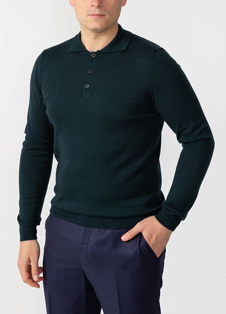 Джемпер  для мужчин бренда Meucci (Италия), арт. 409PC20/21319 - фото. Цвет: Сине-зеленый. Купить в интернет-магазине https://shop.meucci.ru
