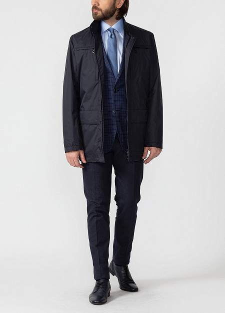 Классическая демисезонная куртка для мужчин бренда Meucci (Италия), арт. 12794 - фото. Цвет: Синий. Купить в интернет-магазине https://shop.meucci.ru
