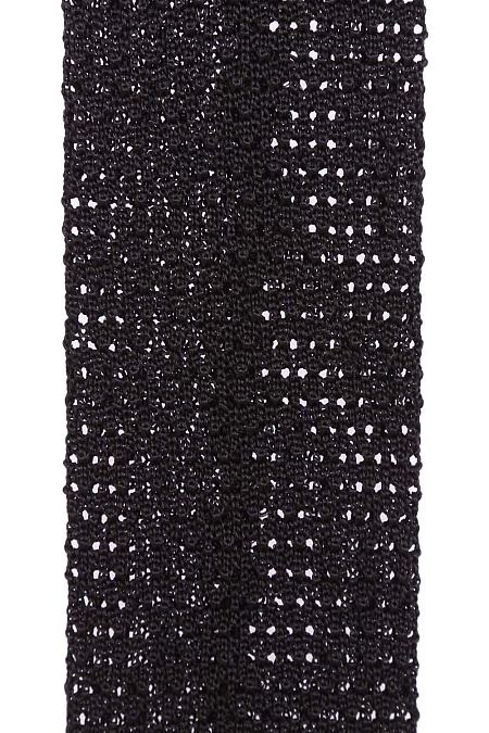 Вязаный черный галстук для мужчин бренда Meucci (Италия), арт. 1295/22 - фото. Цвет: Черный. Купить в интернет-магазине https://shop.meucci.ru
