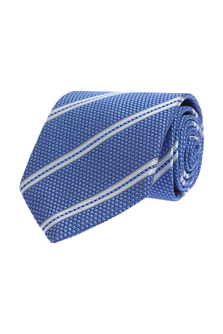 Синий галстук с косой полосой и микродизайном для мужчин бренда Meucci (Италия), арт. 46222/2 - фото. Цвет: Синий. Купить в интернет-магазине https://shop.meucci.ru
